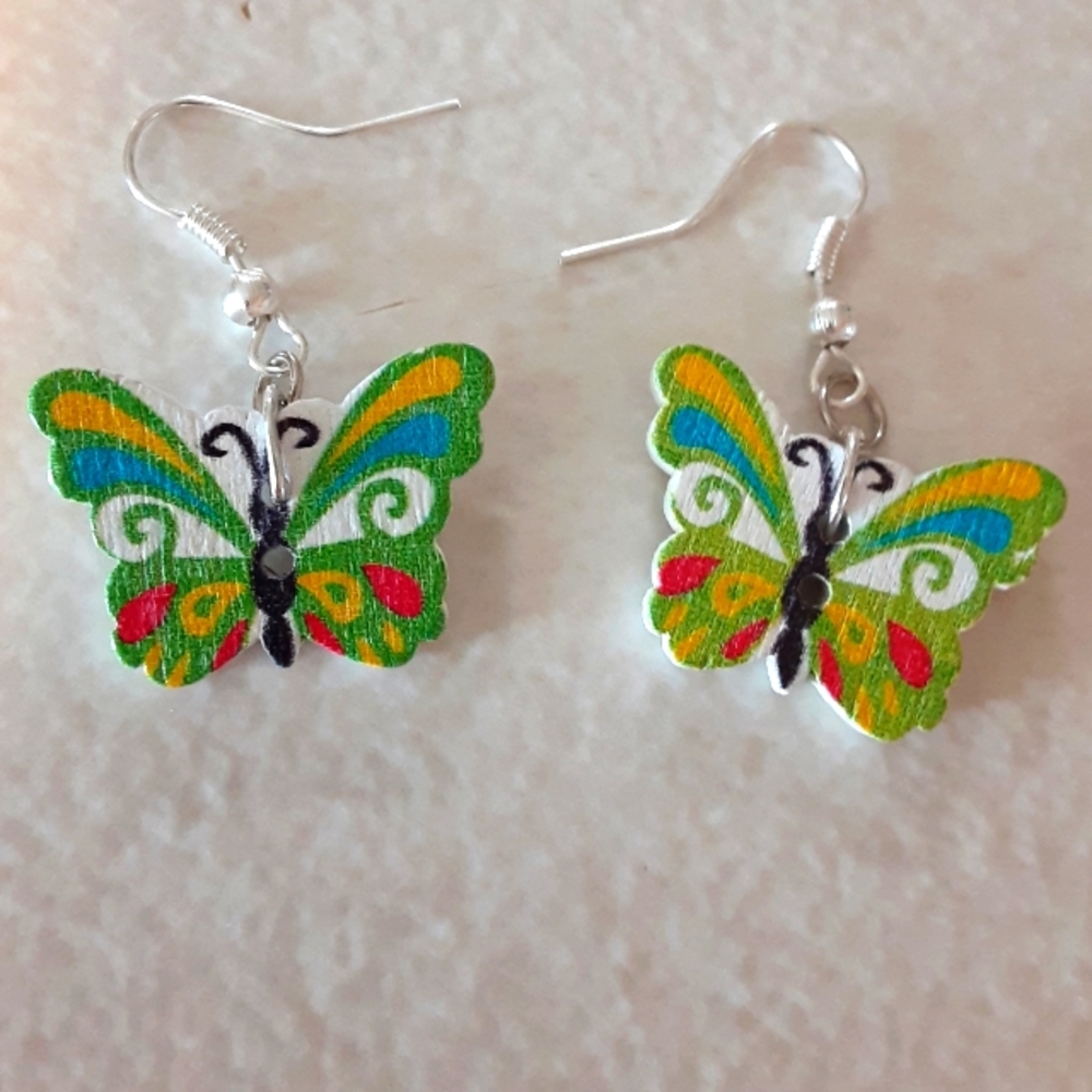BUTTERFLY EARRINGS 🦋 HANDMADE STERLING SILVER HOOKS